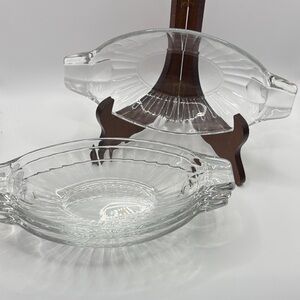 Vintage French Banana Split Dishes – Set of 4  Heavy Clear Glass  Stamped “Franc